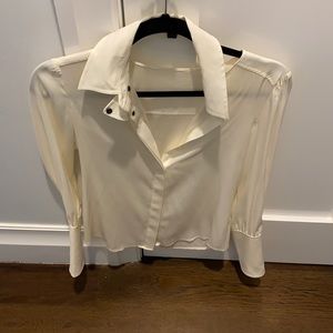 Rachel Zoe button down white blouse size 0